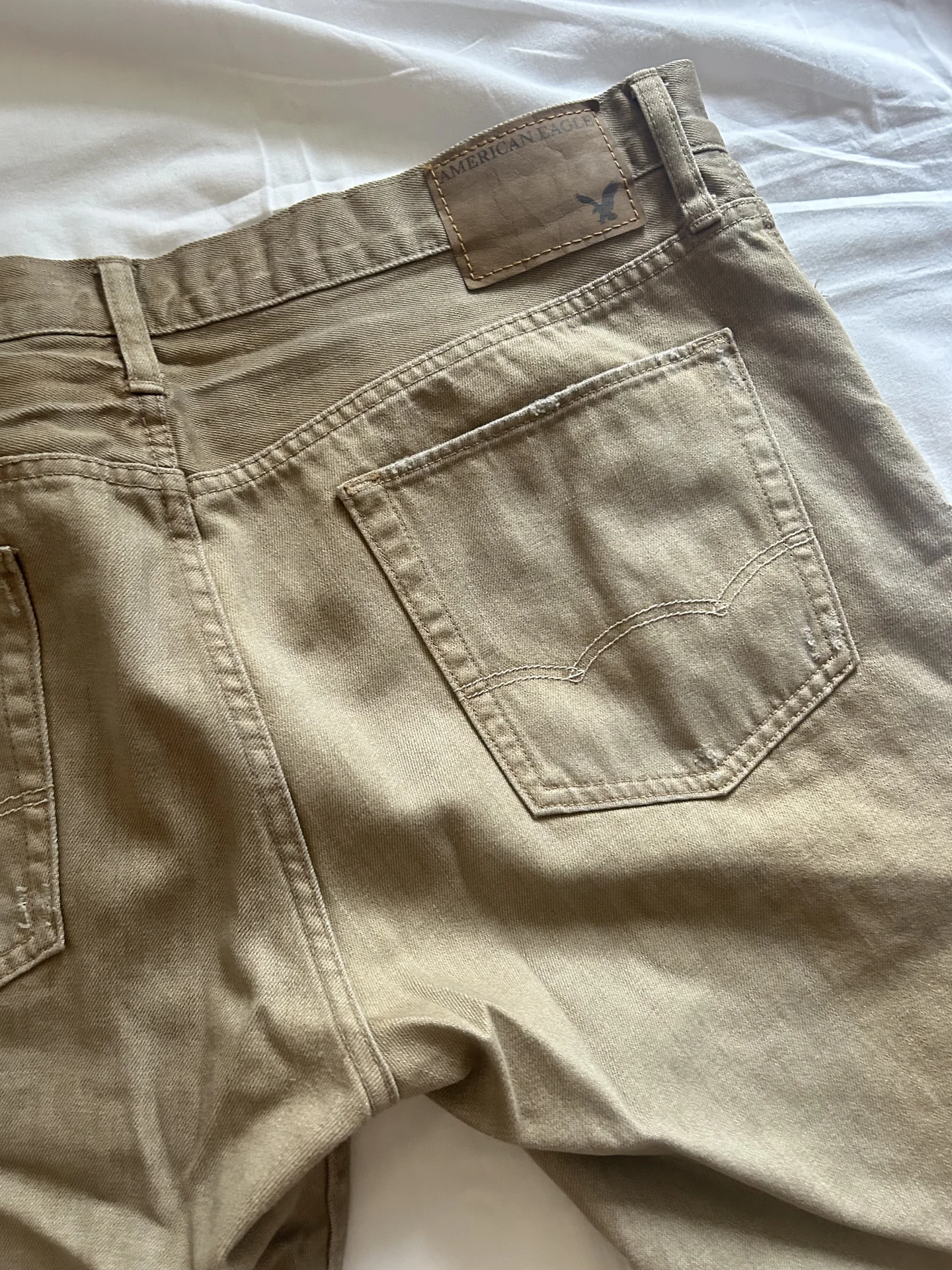 Мужские джинсы American Eagle Бежевые Slim (Размер - миниатюра 6