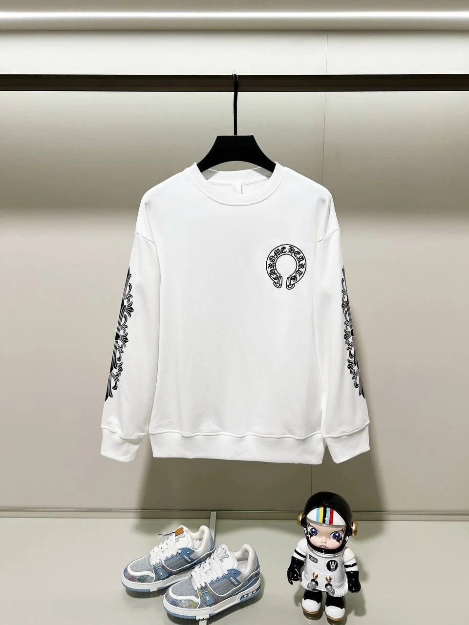Свитшот chrome hearts белый - миниатюра 5