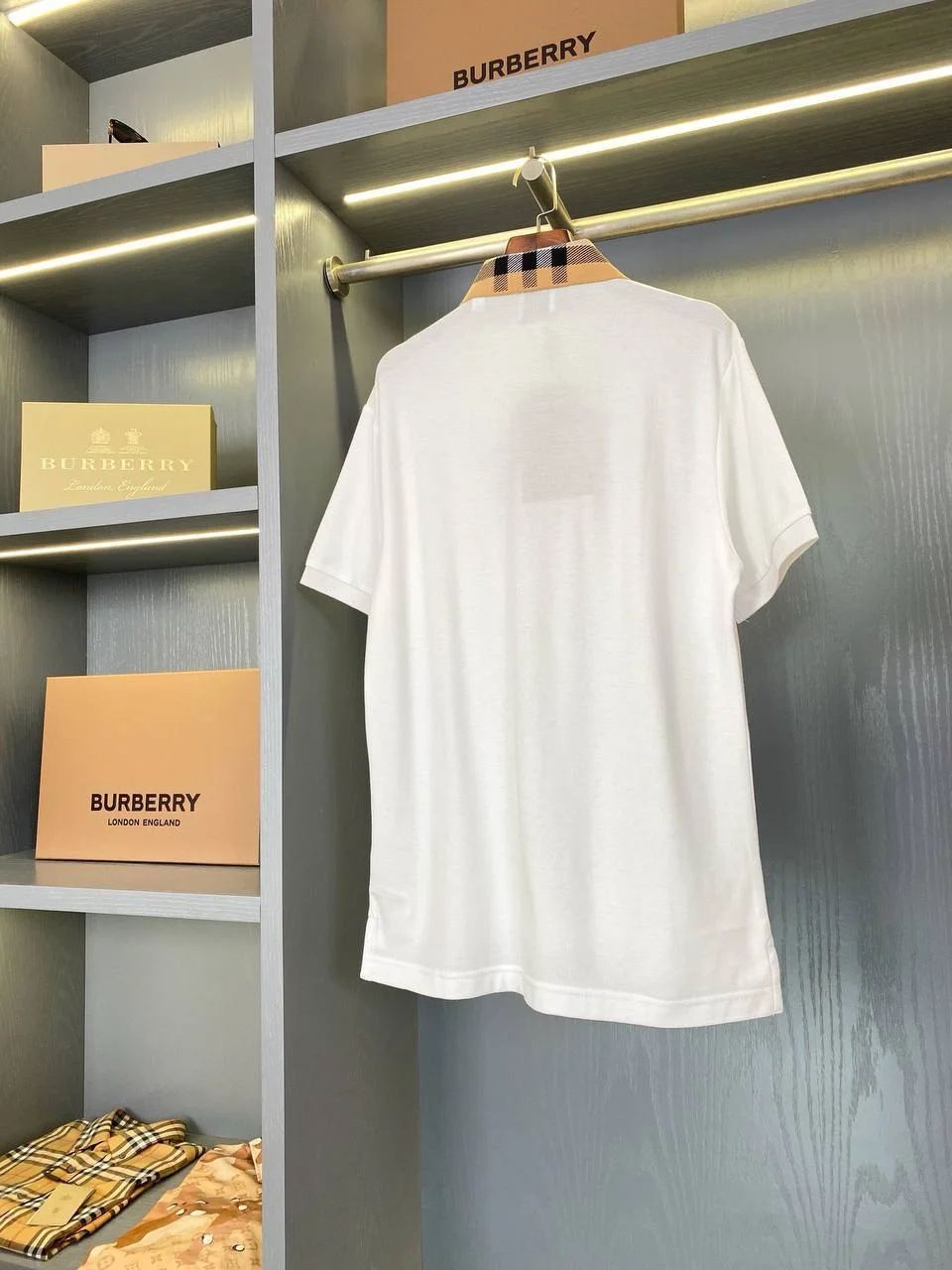 Футболка поло Burberry белая - миниатюра 2