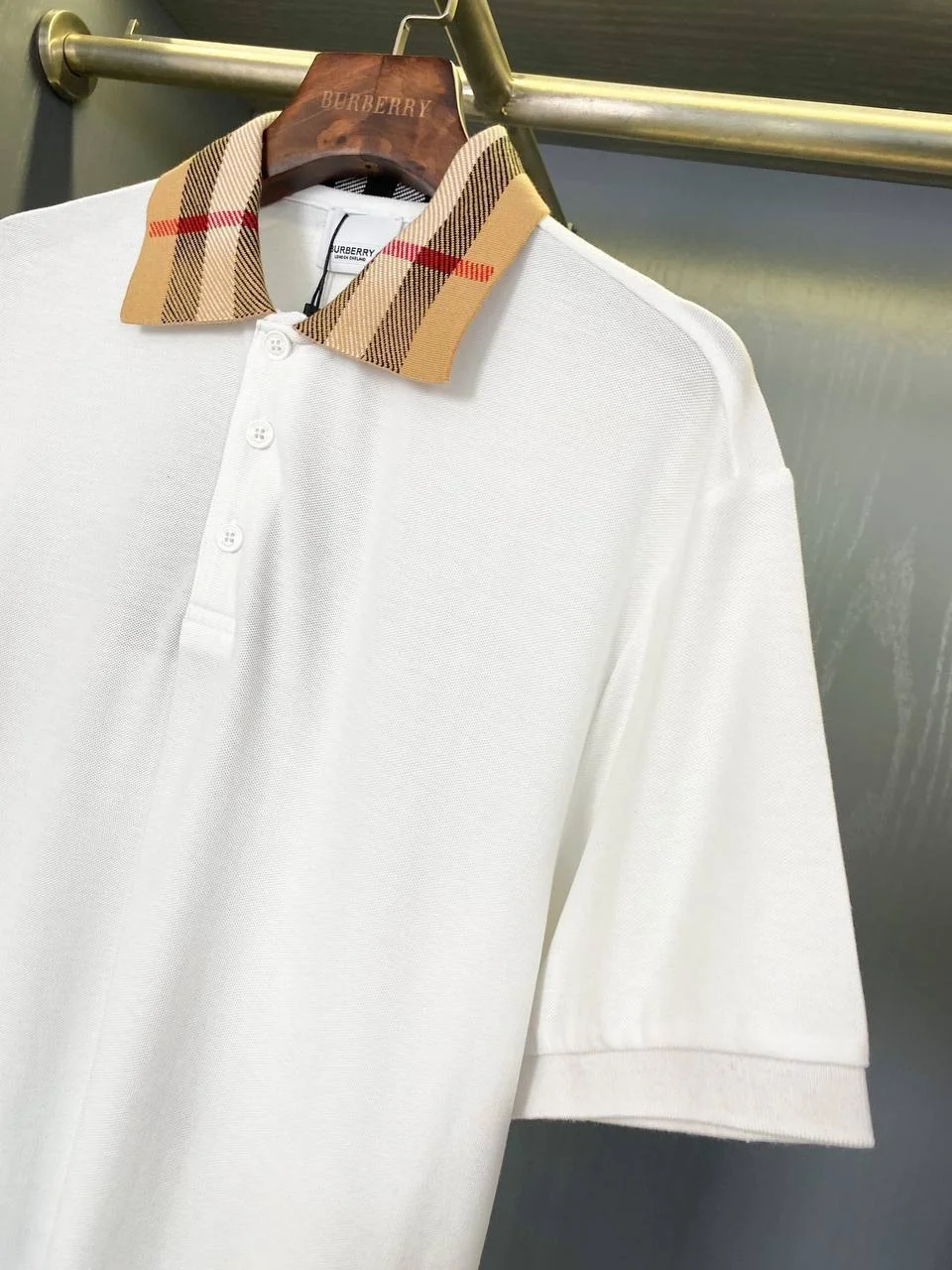 Футболка поло Burberry белая - миниатюра 3