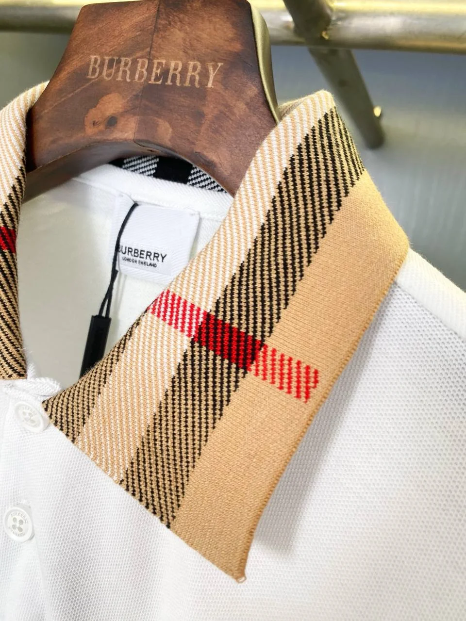 Футболка поло Burberry белая - миниатюра 6