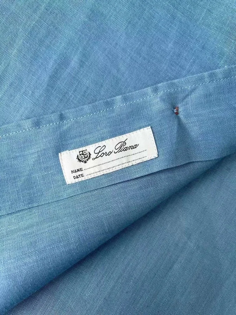 Рубашка белая loro piana льняная - миниатюра 9