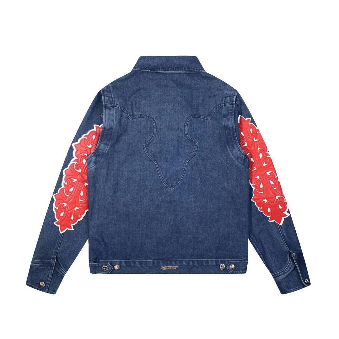 Джинсовка chrome hearts синяя - миниатюра 2