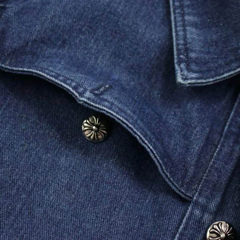Джинсовка chrome hearts синяя - миниатюра 3
