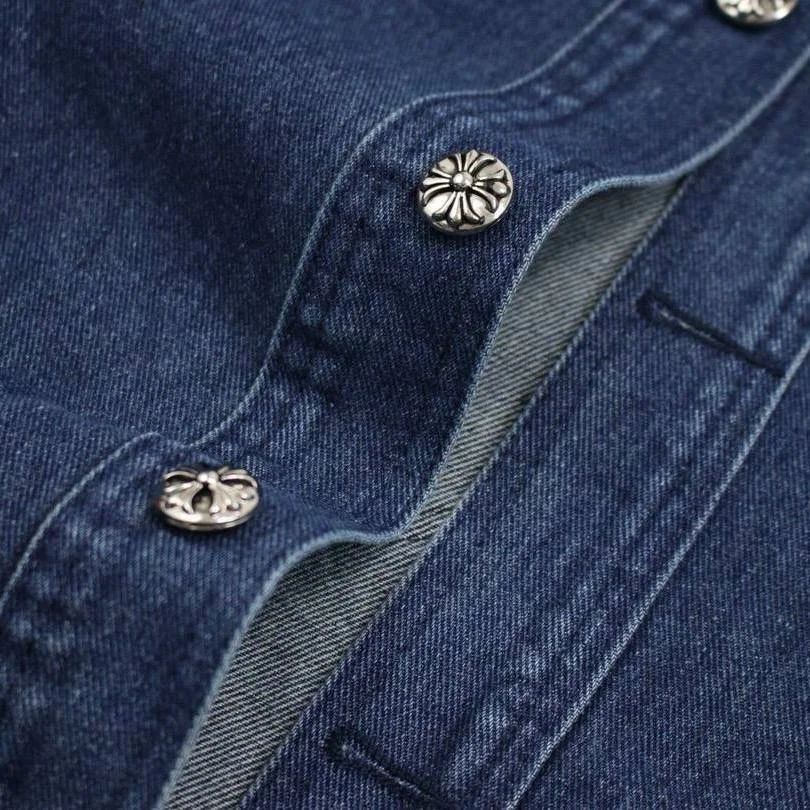 Джинсовка chrome hearts синяя - миниатюра 6