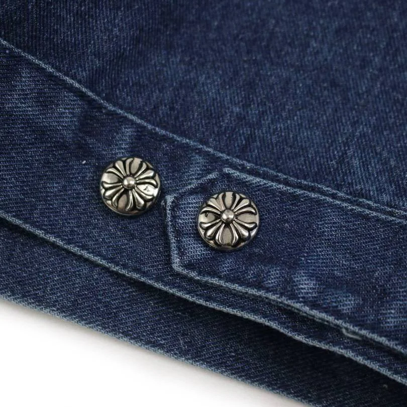 Джинсовка chrome hearts синяя - миниатюра 9