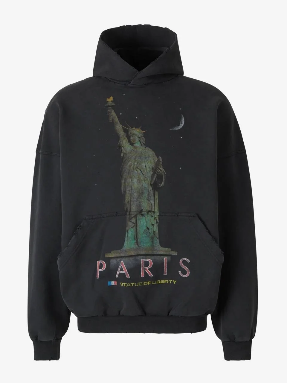 Худи balenciaga чёрная Paris - миниатюра 6