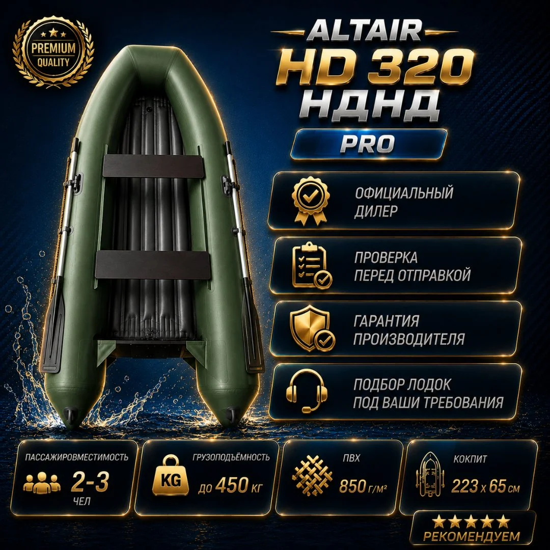 Моторная лодка ПВХ ALTAIR HD-320 НДНД - миниатюра 2
