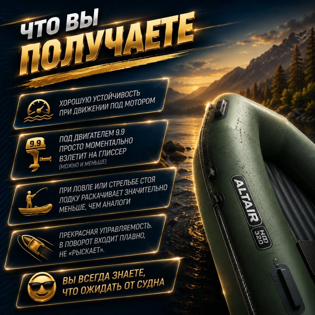 Моторная лодка ПВХ ALTAIR HD-320 НДНД - миниатюра 3