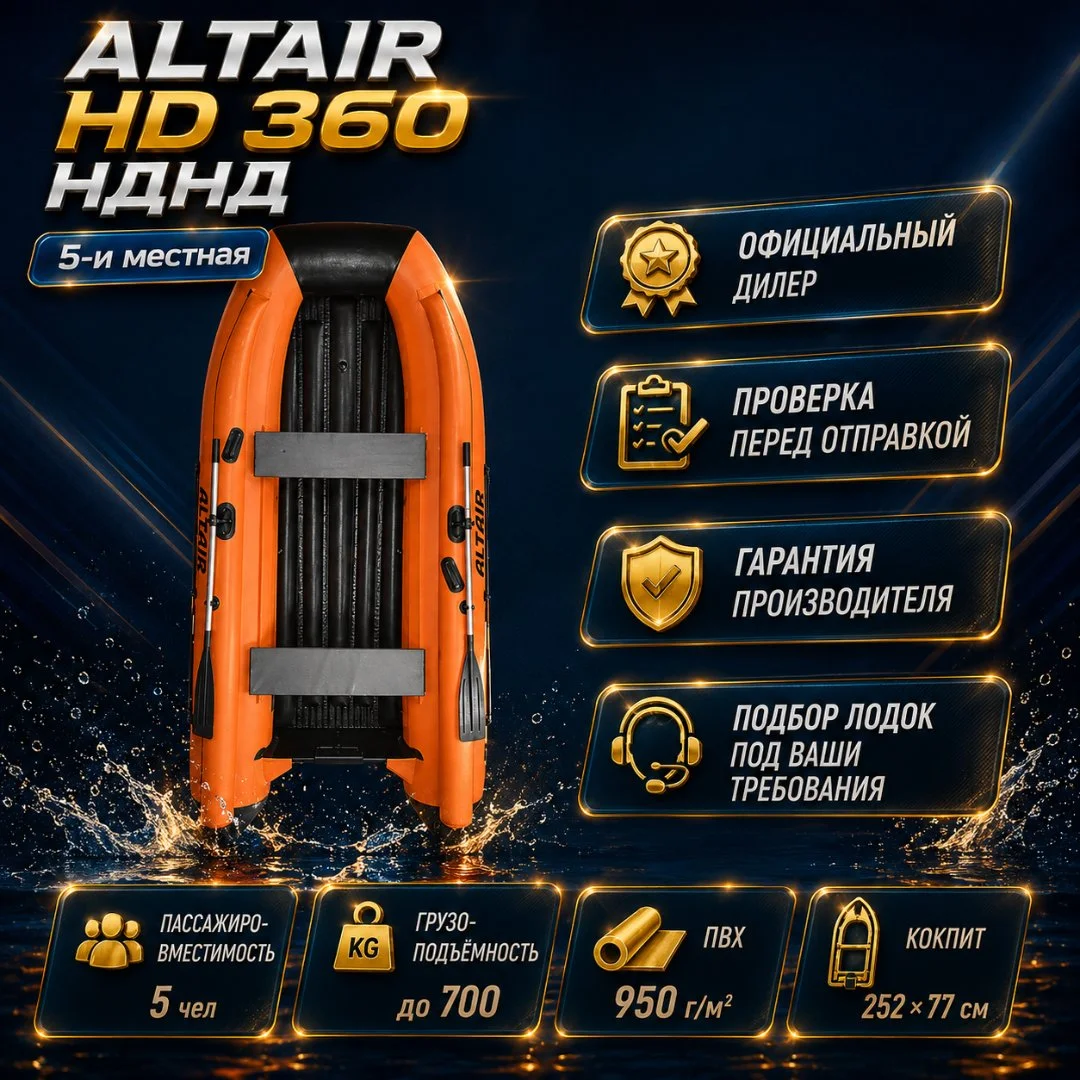 Моторная лодка ПВХ ALTAIR HD-360 НДНД - миниатюра 2