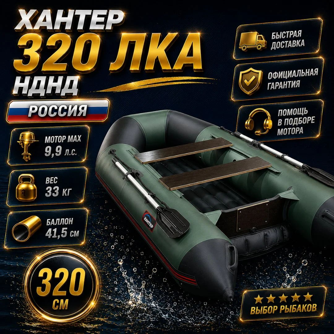 Моторная лодка ПВХ Хантер 320 ЛКА НДНД - изображение 1