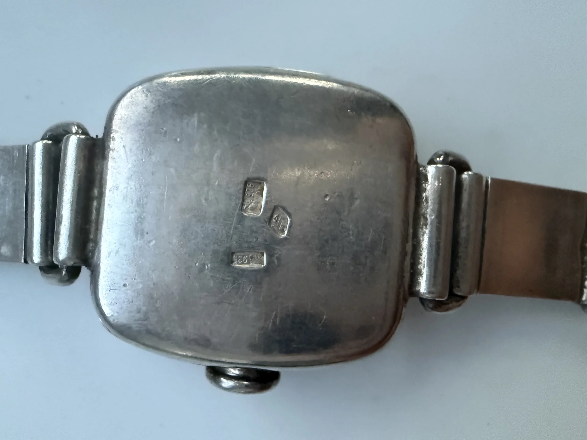 Винтажные серебряные кварцевые часы Osin 925 проба - миниатюра 8