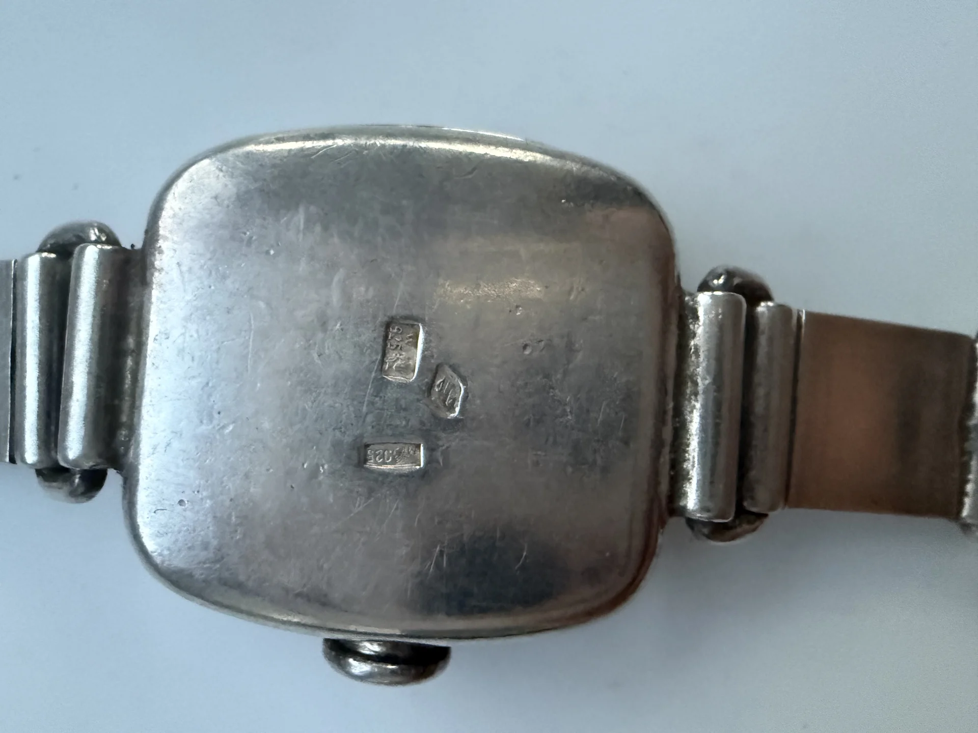 Винтажные серебряные кварцевые часы Osin 925 проба - миниатюра 9