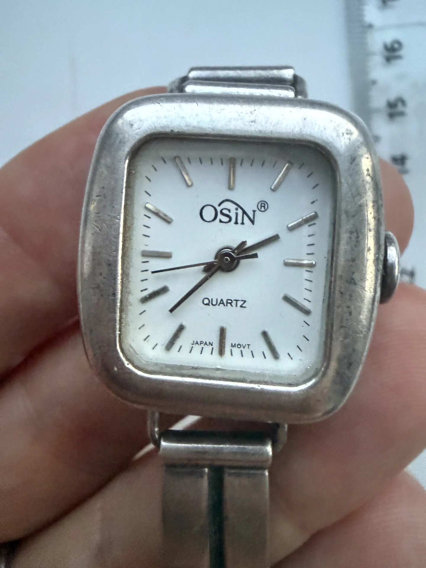 Винтажные серебряные кварцевые часы Osin 925 проба - миниатюра 10