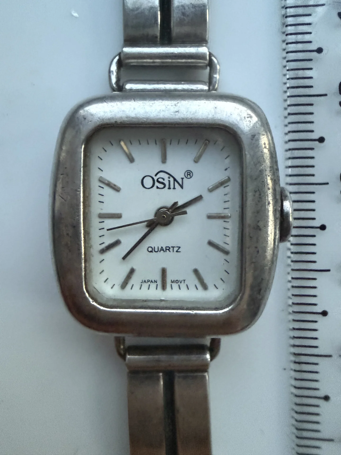 Винтажные серебряные кварцевые часы Osin 925 проба - миниатюра 12