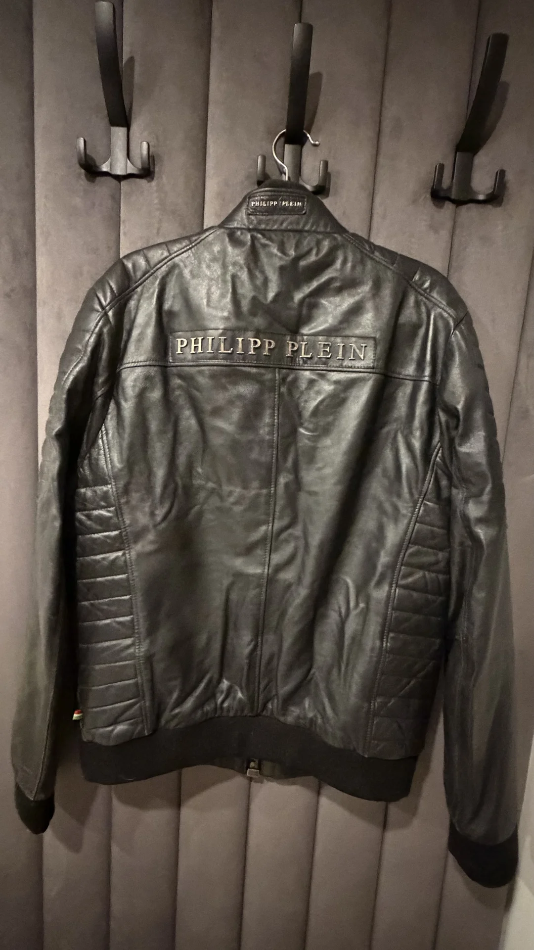 Мужская кожаная куртка Philipp Plein оригинал - миниатюра 2
