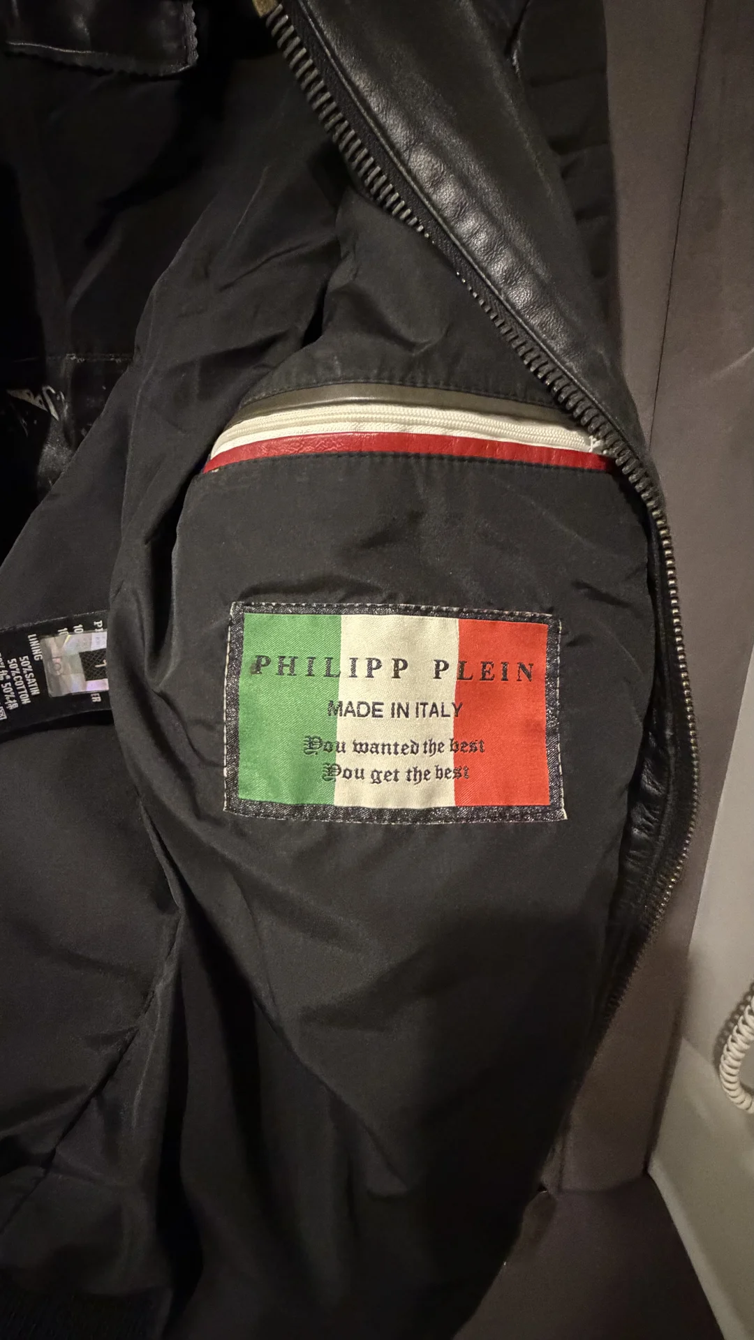 Мужская кожаная куртка Philipp Plein оригинал - миниатюра 4