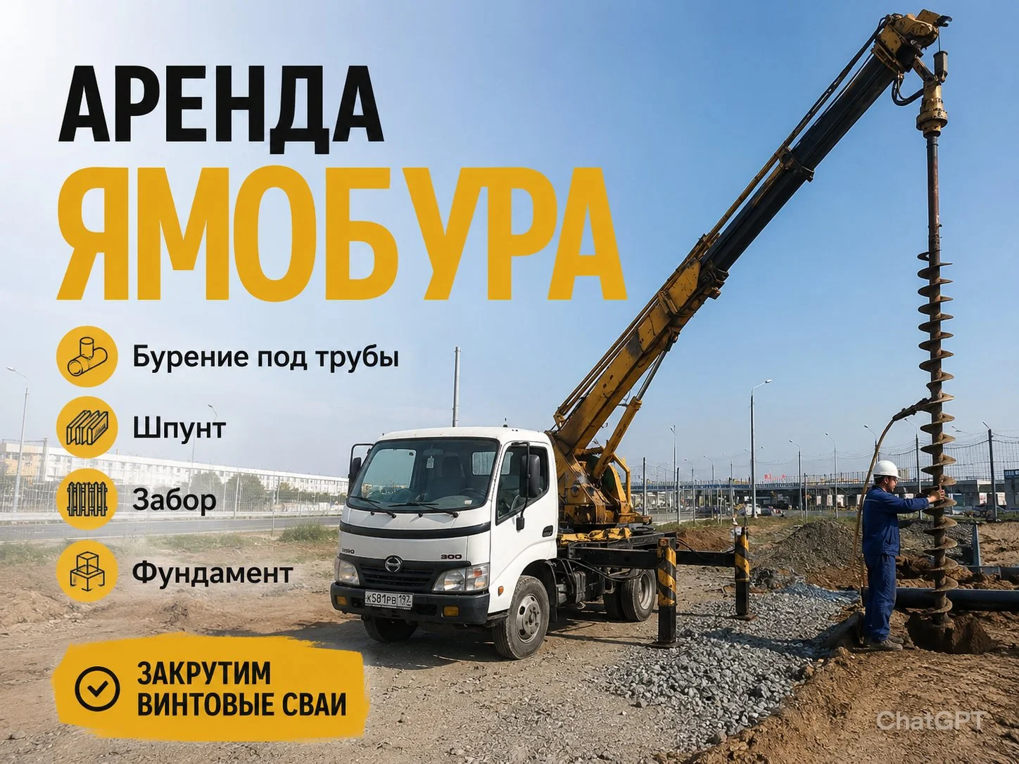 Аренда ямобура 4wd / все виды бурения / Ямобур - изображение 1