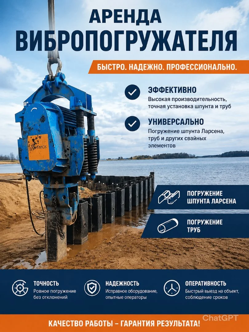Аренда вибропогружателя/ погружение/ извлечение - изображение 1