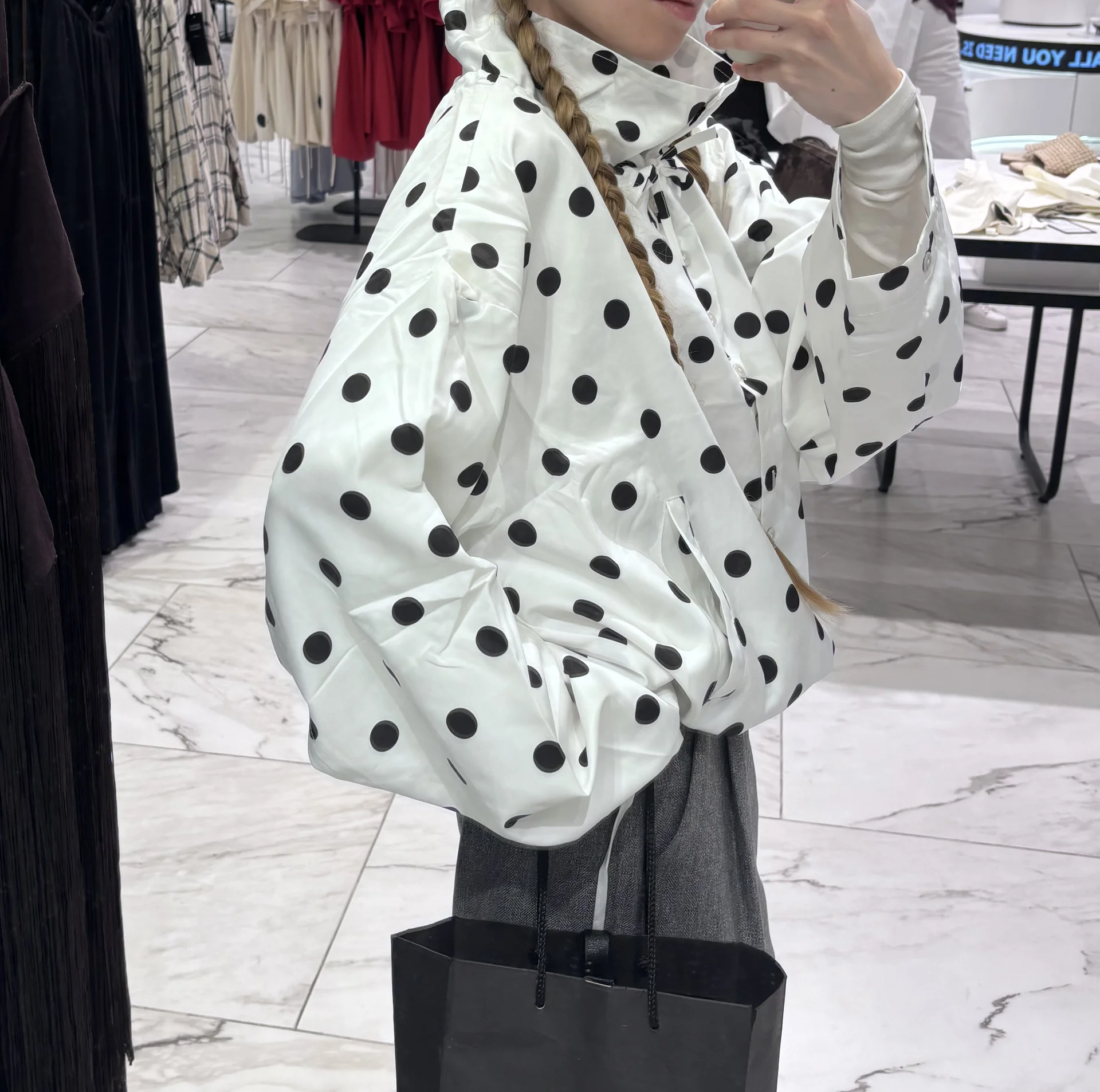 Куртка ветровка новая в горошек тренд zara - миниатюра 5