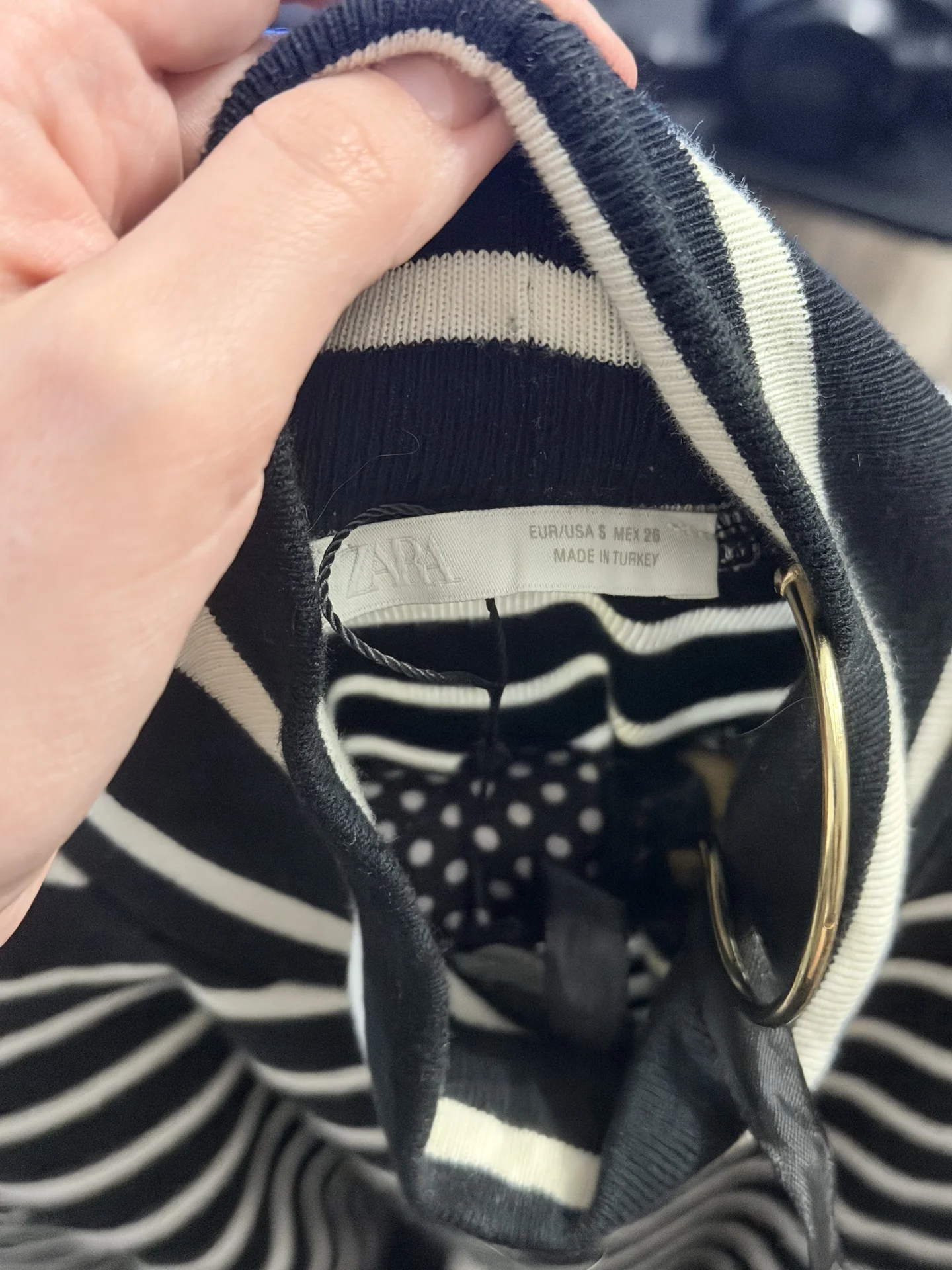 Комбинированное платье в полоску Zara - миниатюра 5