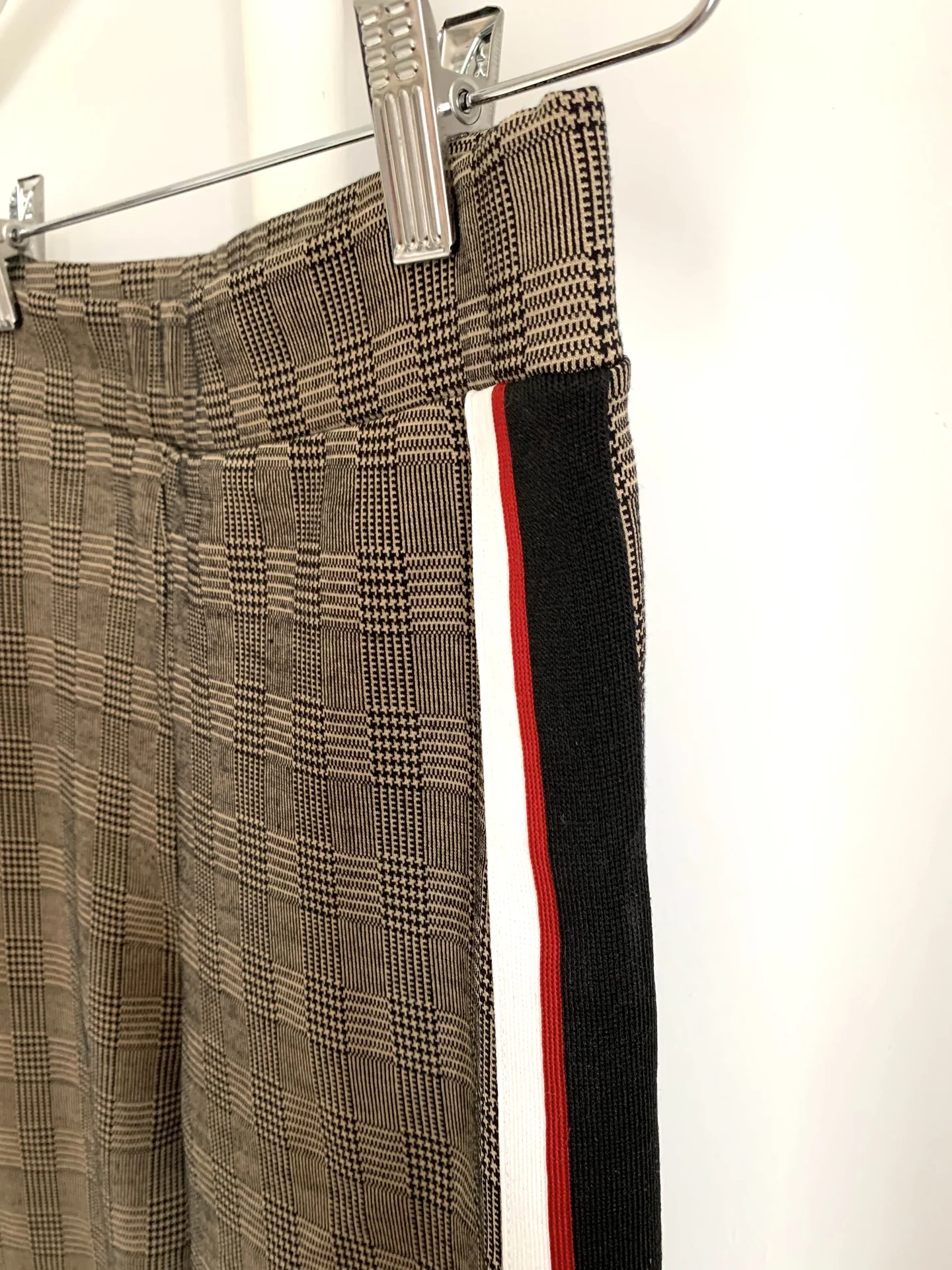 Брюки в клетку Zara с лампасами - миниатюра 3