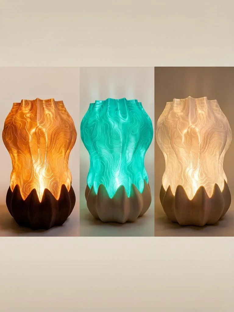 Светильник RGB с рельефным плафоном (PETG / USB / Пульт) - миниатюра 4