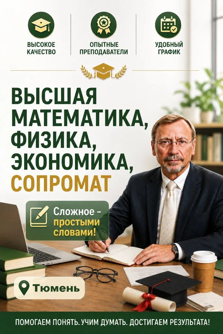 Решение задач по высшей математике, физике, сопромат -репетиторство - изображение 1