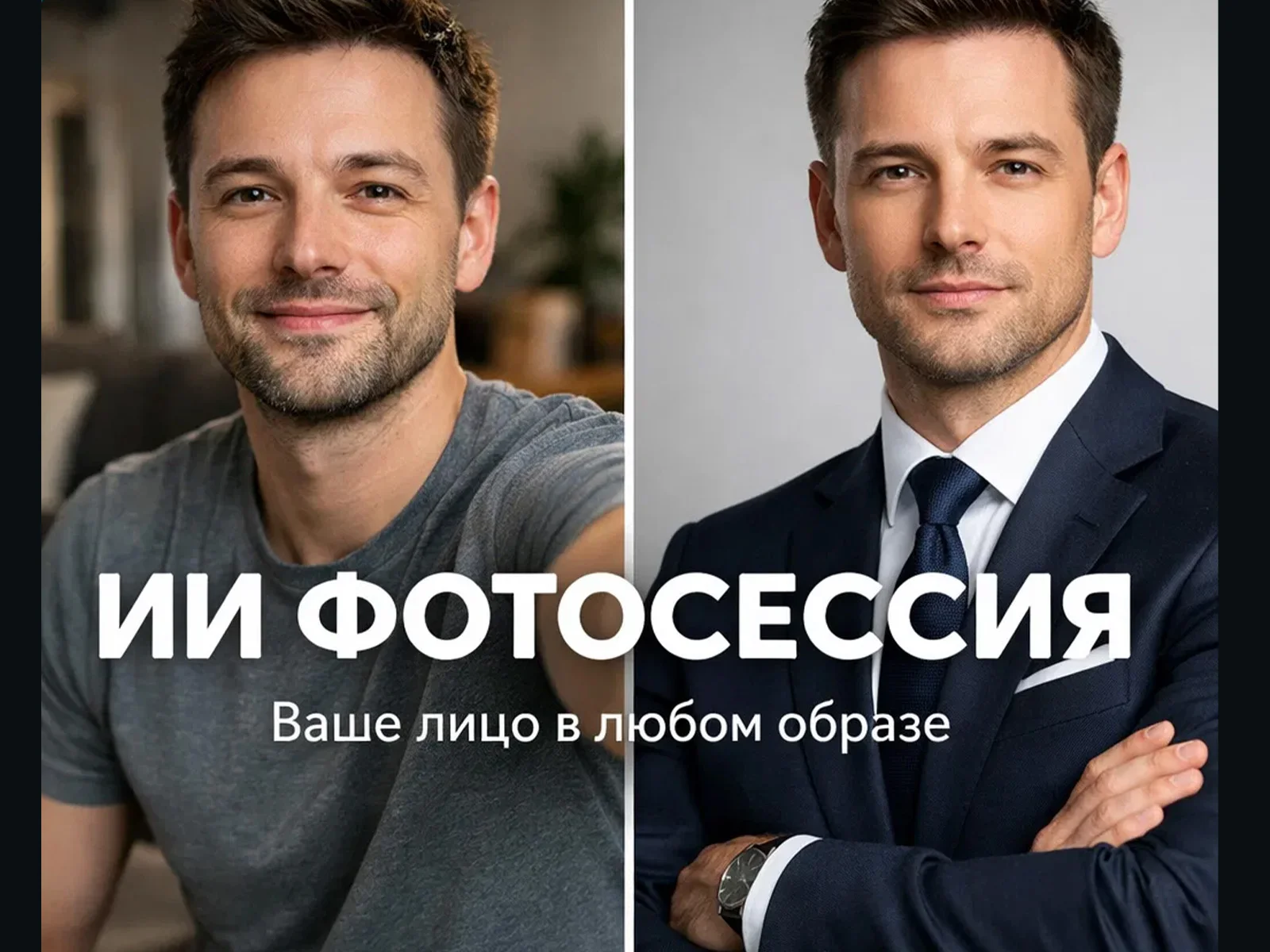 Фото для резюме и работы (ИИ фотосессия без студии)