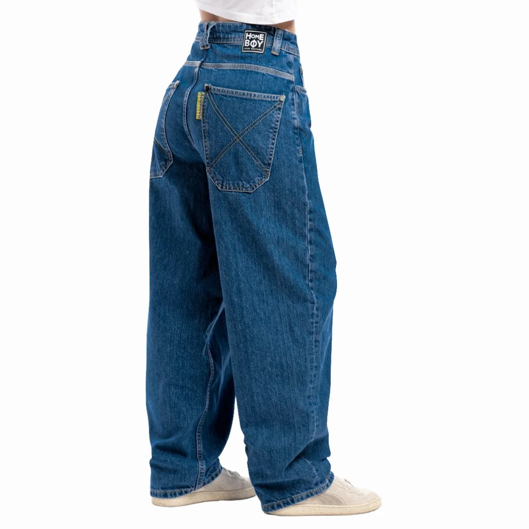 Джинсы широкие HomeBoy x-tra MONSTER Denim Washed Blue - миниатюра 10
