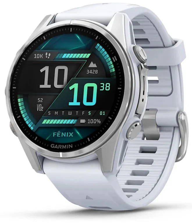 Garmin Fenix 8 AMOLED 43mm Silver/White Silicone Band Топ выбор, Новый, Магазин, Гарантия - изображение 1