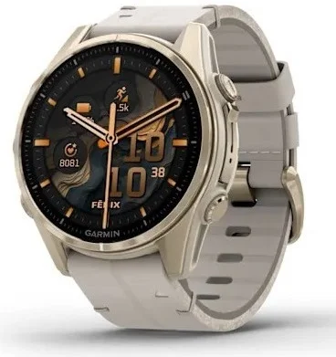 Garmin Fenix 8 AMOLED Sapphire 43mm Soft Gold/Gray Leather Band Эксклюзивная цена, Новый, Магазин, Гарантия - изображение 1
