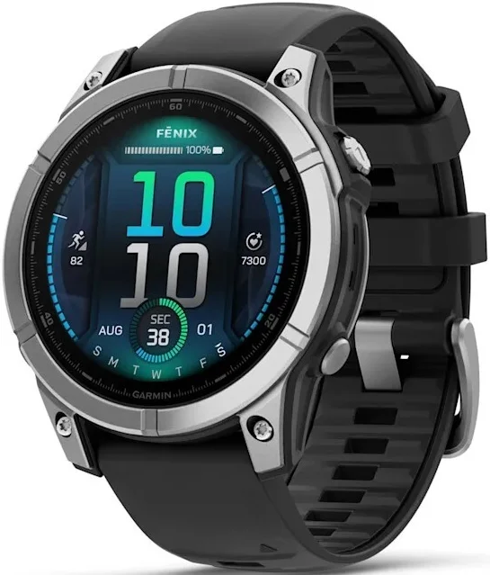 Garmin Fenix E AMOLED 47 Silver/Black Silicone Band Топ выбор, Новый, Магазин, Гарантия - изображение 1