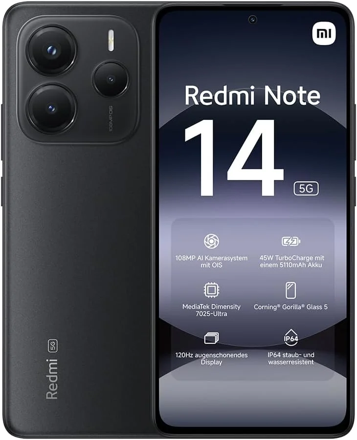 Xiaomi Redmi Note 14 5G 12/256GB Black Премиум, Новый, Магазин, Гарантия - изображение 1