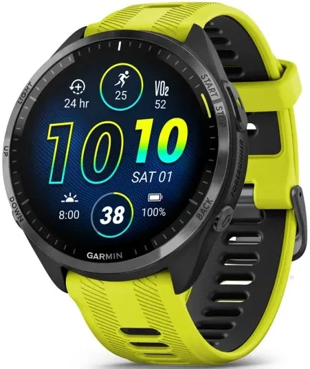 Garmin Forerunner 965 Carbon Gray DLC Titanium/Black/Amp Yellow Лидер продаж, Новый, Магазин, Гарантия