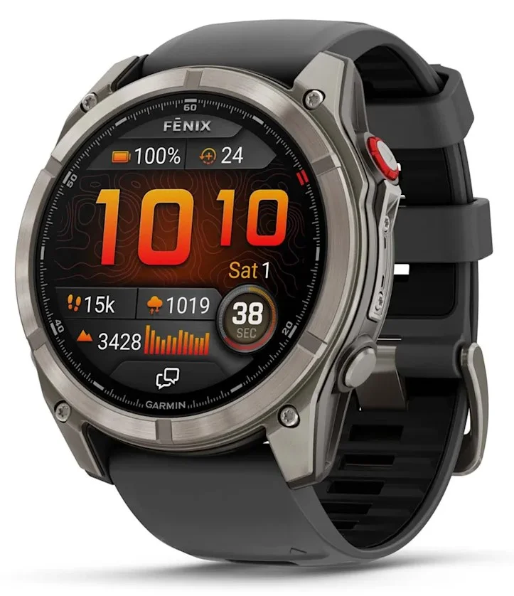 Garmin Fenix 8 Pro 51mm AMOLED Sapphire Titanium/Graphite Black Silicone Band Лидер продаж, Новый, Магазин, Гарантия - изображение 1