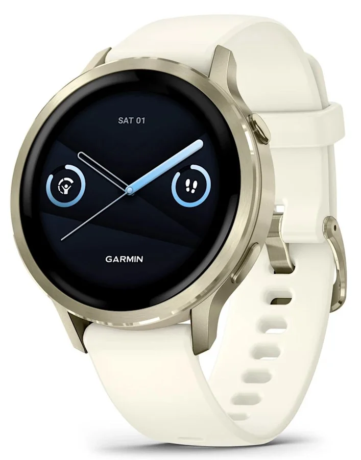 Garmin Venu 4 - 41 mm Lunar Gold with Bone Silicone Band (010-03013-00), Умные часы, Новый, Магазин, Гарантия - изображение 1