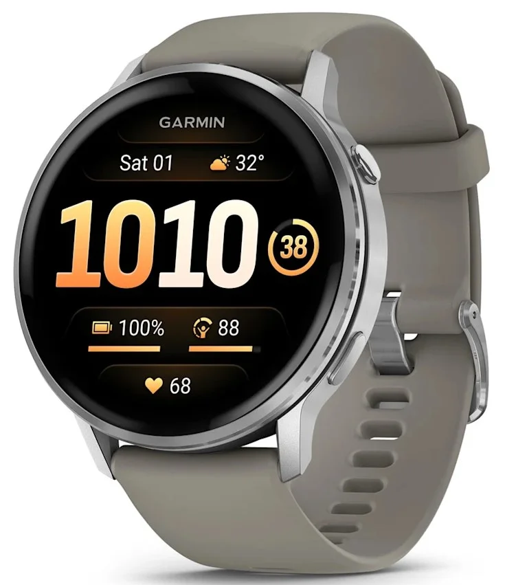 Garmin Venu 4 - 45 mm Silver with Silver Grey Silicone Band (010-03014-01), Умные часы, Новый, Магазин, Гарантия - изображение 1