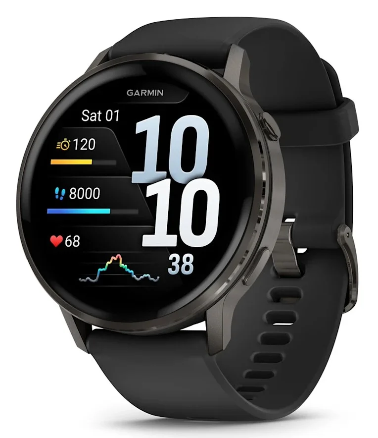 Garmin Venu 4 - 45 mm Slate with Black Silicone Band (010-03014-00), Умные часы, Новый, Магазин, Гарантия - изображение 1