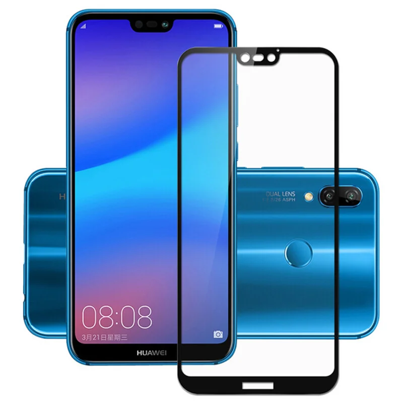 Защитное стекло 3D для Huawei P20 Lite Черное - изображение 1