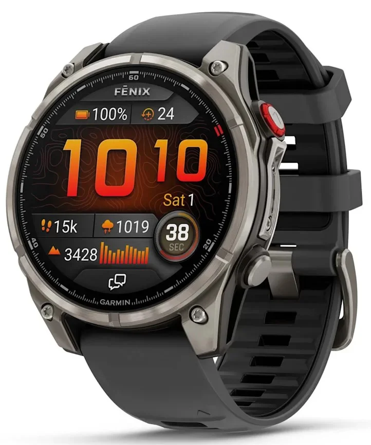 Garmin Fenix 8 Pro 47mm AMOLED Sapphire Titanium/Graphite Black Silicone Band Супер предложение, Новый, Магазин, Гарантия - изображение 1