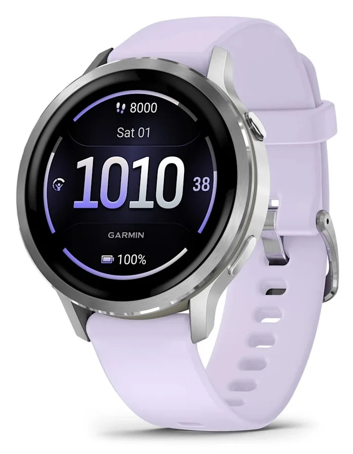Garmin Venu 4 - 41 mm Silver with Periwinkle Silicone Band (010-03013-01), Умные часы, Новый, Магазин, Гарантия
