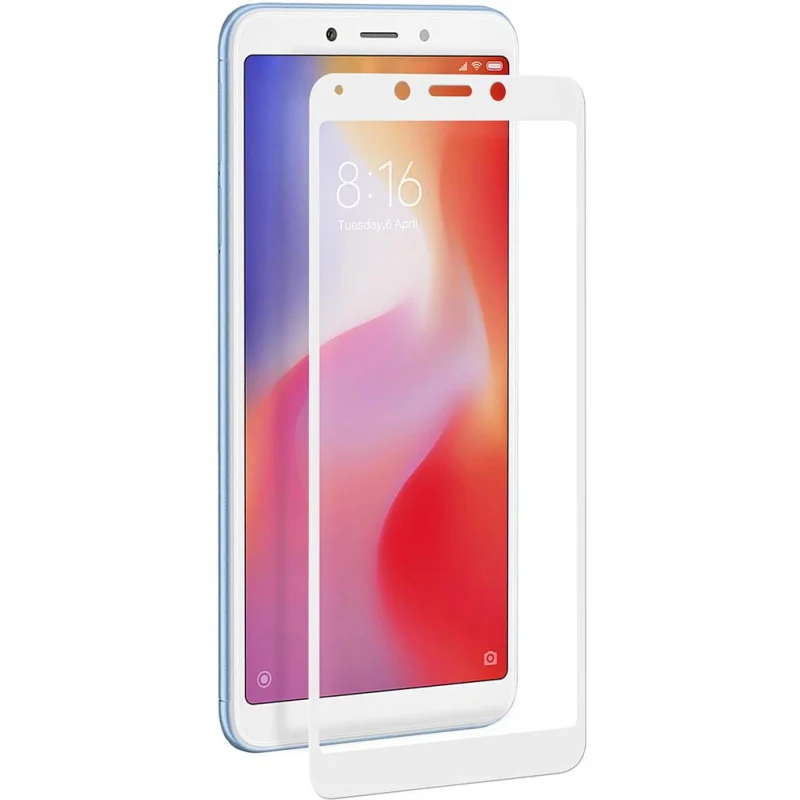 Защитное стекло 3D для Xiaomi Redmi 6/6A Белое - изображение 1