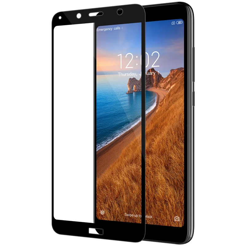 Защитное стекло 3D для Xiaomi Redmi 7A Черное - изображение 1