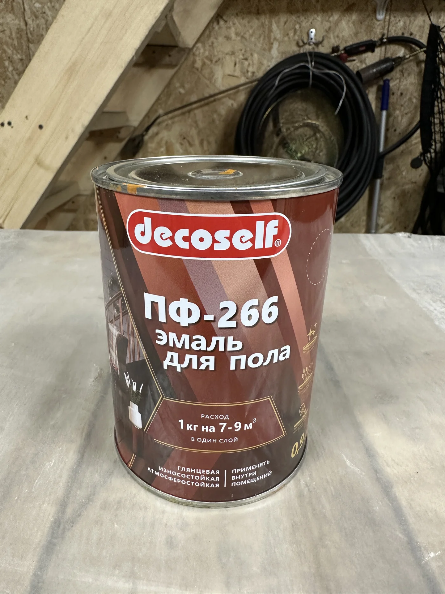 Краска эмаль для пола decoself пф-266 золотисто-ко - изображение 1