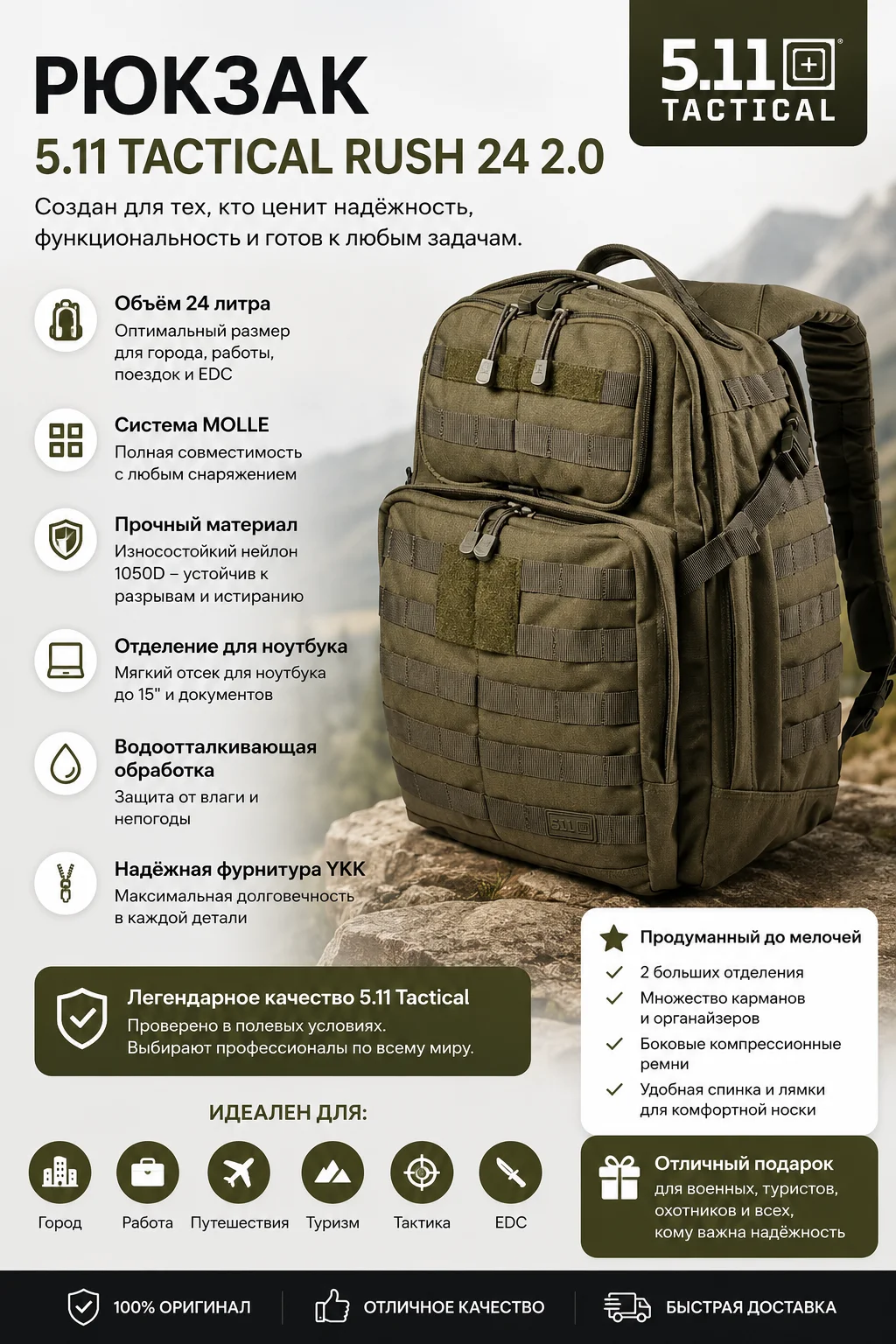 Рюкзак 5.11 Tactical Rush 24 2.0 - изображение 1