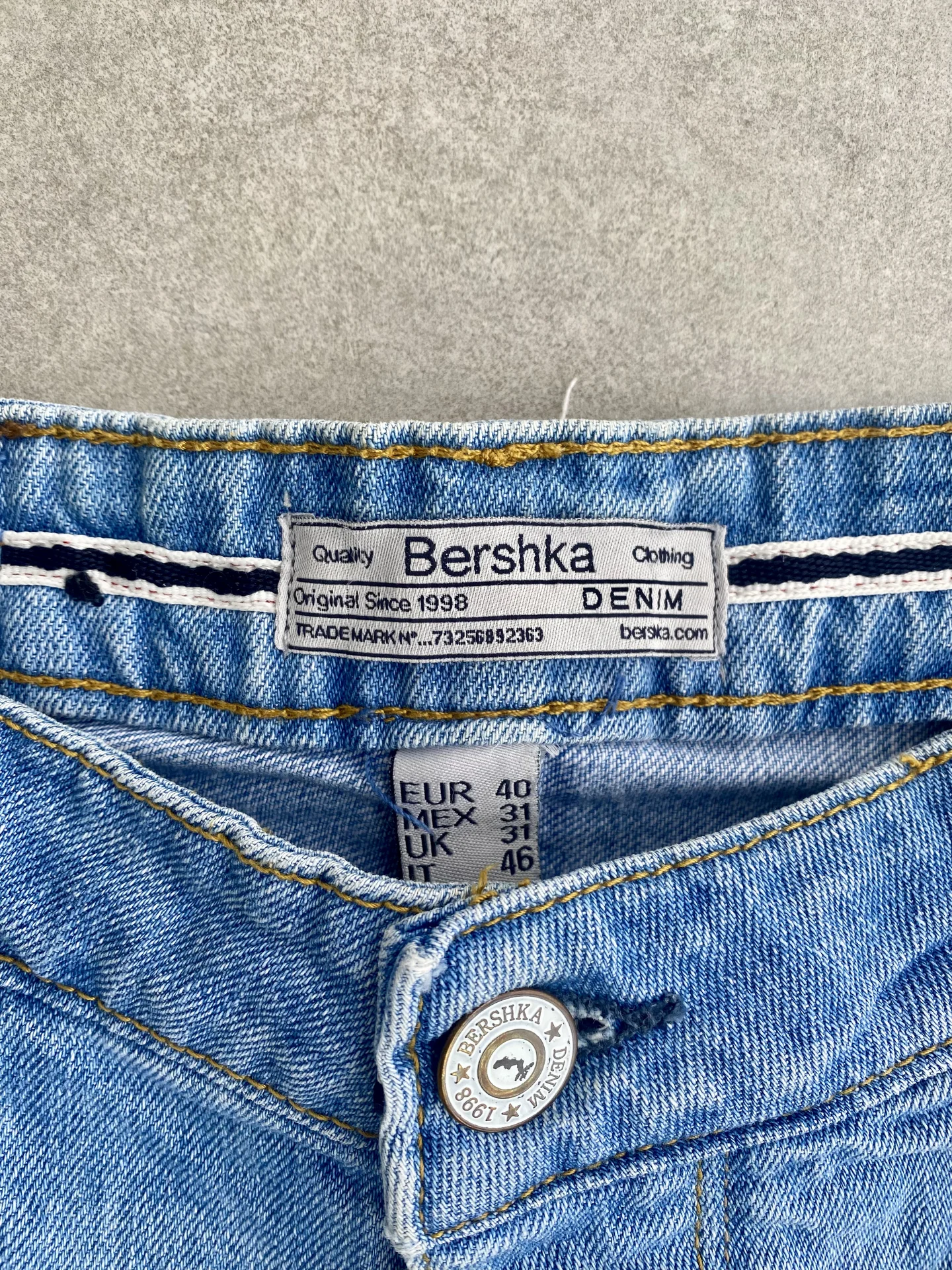 Шорты Bershka 100% хлопок: светло-голубые - миниатюра 3