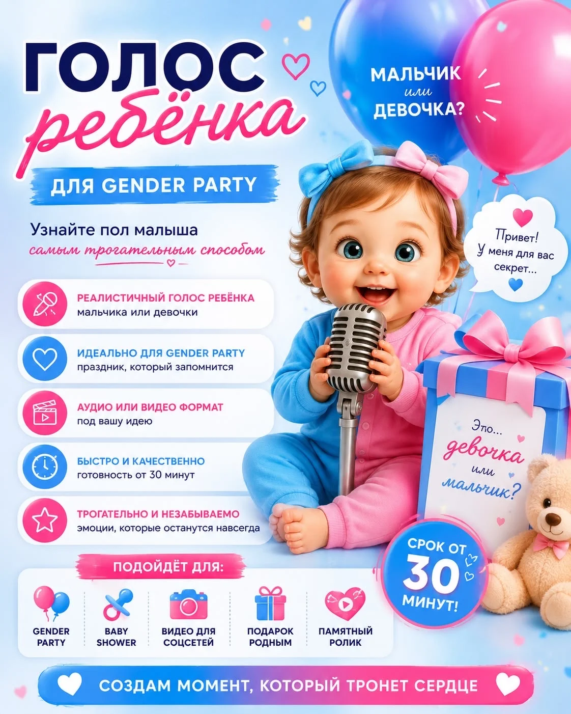 Голос малыша для гендер пати - изображение 1