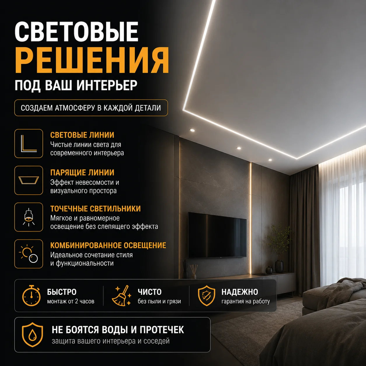 Натяжные потолки без посредника - миниатюра 2