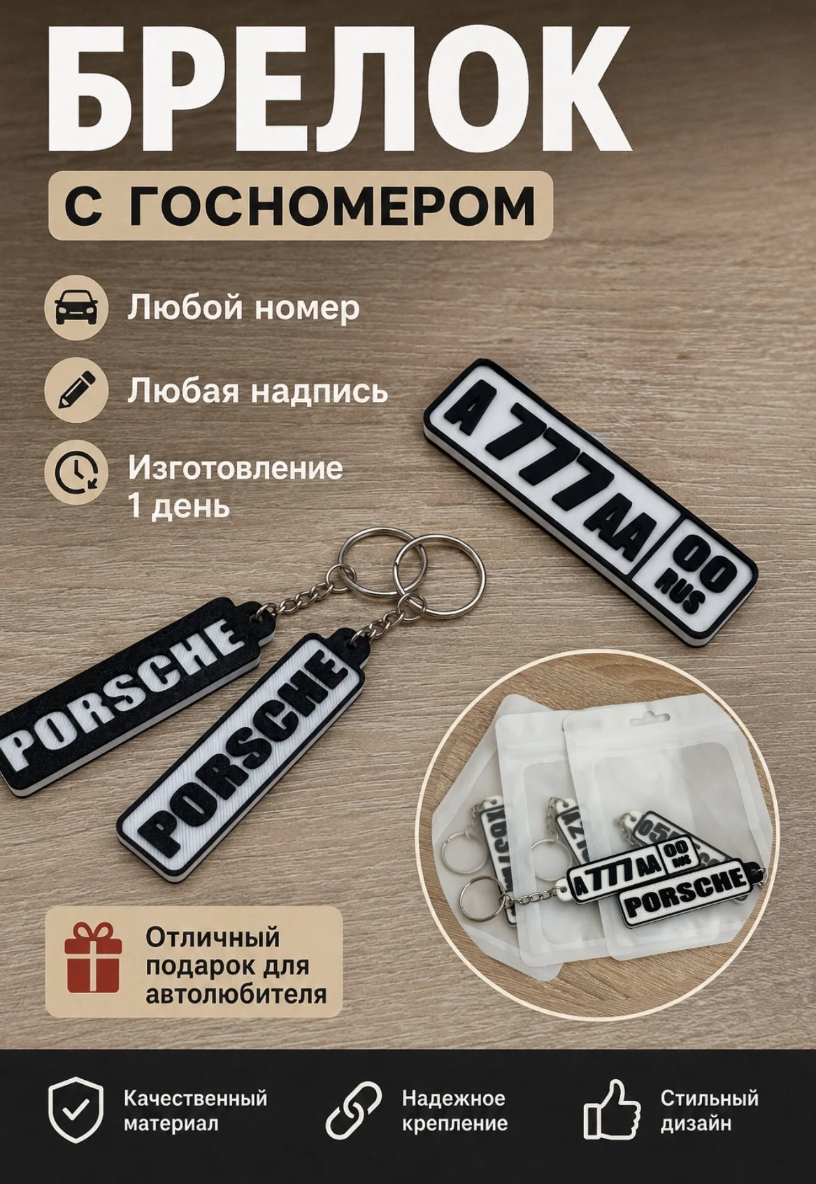 Брелок с номером автомобиля - изображение 1